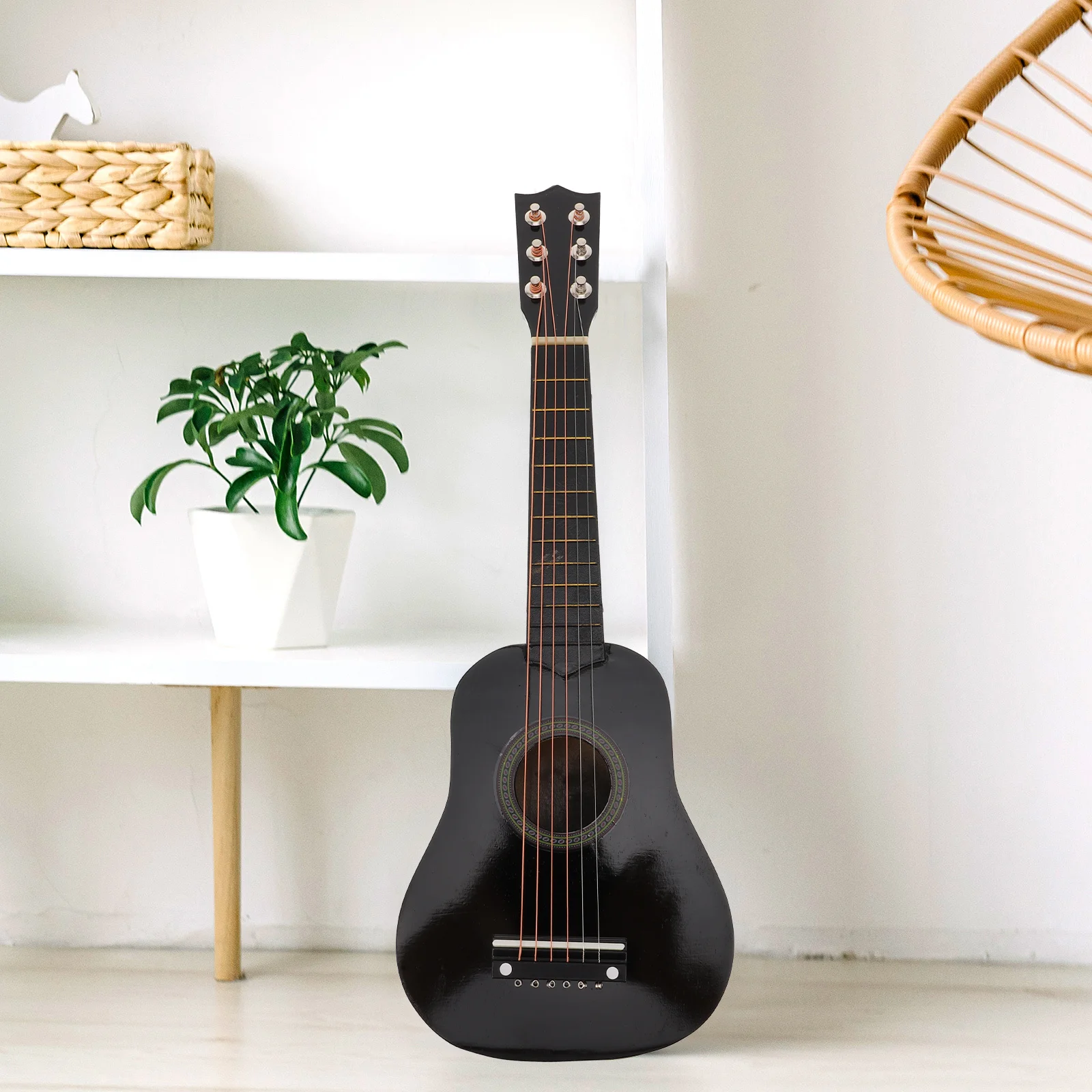 

21 Inch Wooden Acoustic Guitar For Kids Children Beginner Portable Musical Instrument Smooth Fret Elastic String Action