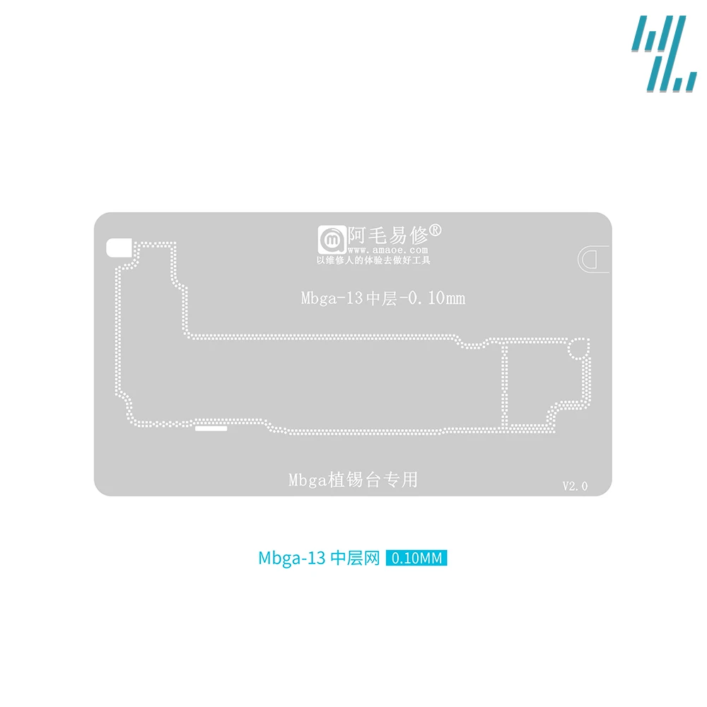 Plantilla de Reballing para IPhone12-13/Mini/Pro/Max, placa base central Mbga de 0,1 MM/0,12 MM