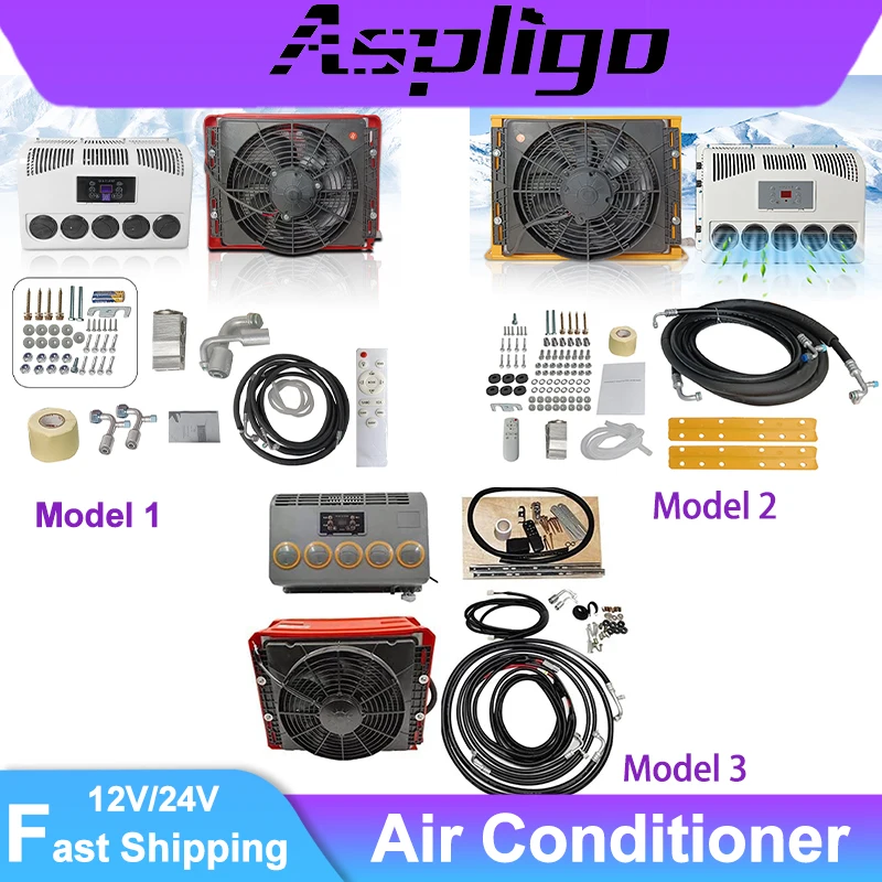 

12V/24V Truck Air Conditioner Fast Cooling Low Noise Parking AC for Camper Van Motorhome Tractor New Energy Efficient Design
