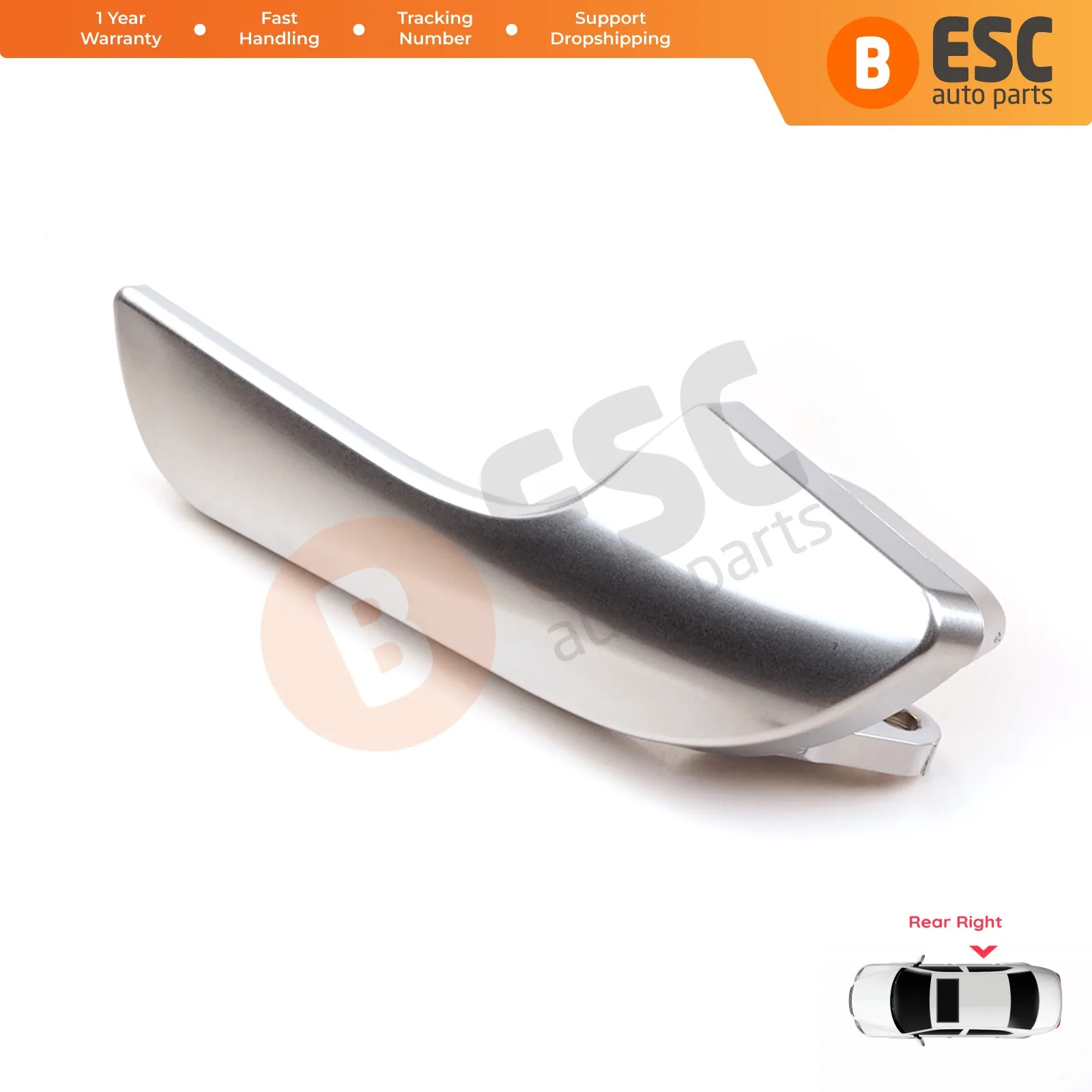 

EDP1030 Interior Inner Door Opener Handle Rear Right Door Chrome Plated Matte Color 156092156 for Alfa Romeo Giulietta 940