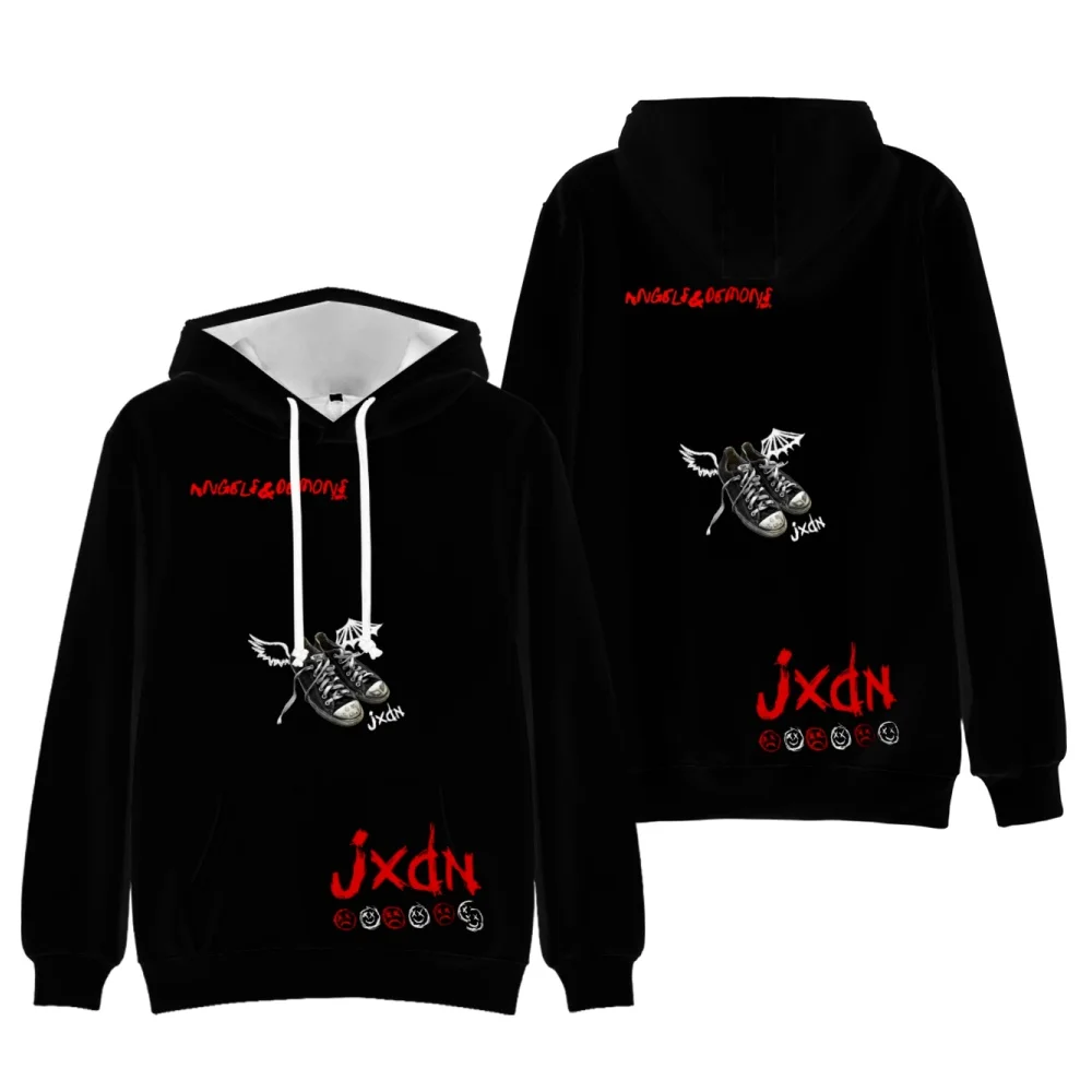 Jaden Hossler Merch Angels & Damons Hoodie 90s Social Media Star Jxdn Merch Black Sweatshirt 3D Clothes Plus Size