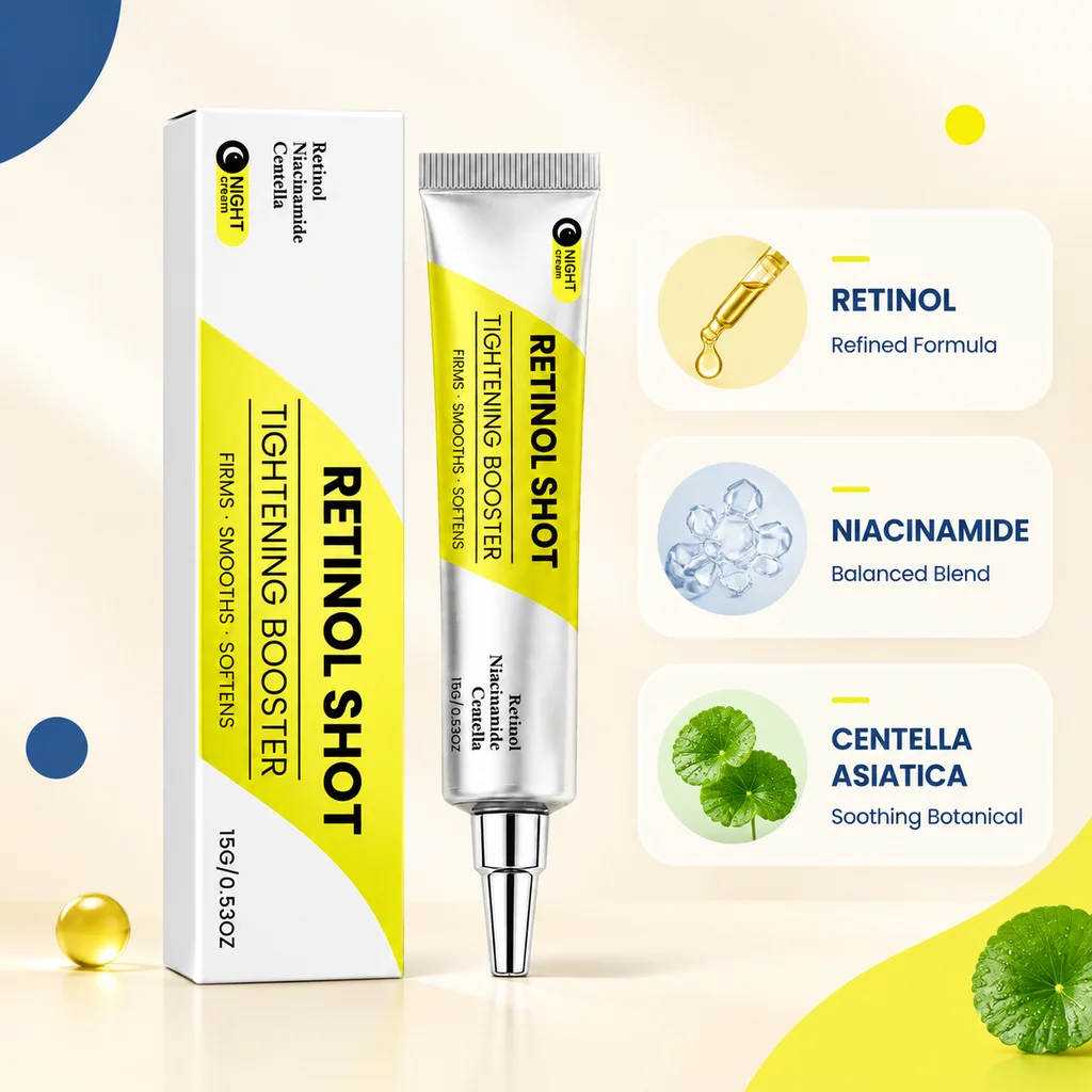 Retinol Face Cream Night Skincare Niacinamide Centella Facial Moisturizer Hydrating Skin Care Cream Portable Gentle formula 15g