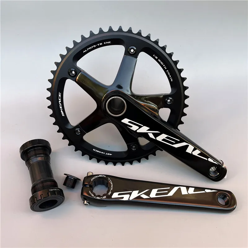 Fixie Crank Single Speed Fixed Gear Bike Hollow Integrated Alumniun Alloy Crankset 48T 165mm BCD 144mm Track Bike Chainwheel