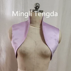 Mingli Tengda Sleeveless Satin Bride Bolero Women Cloak Lilac Purple Shawl Wedding Coat Cape Bridal Robe Custom Made Compleme
