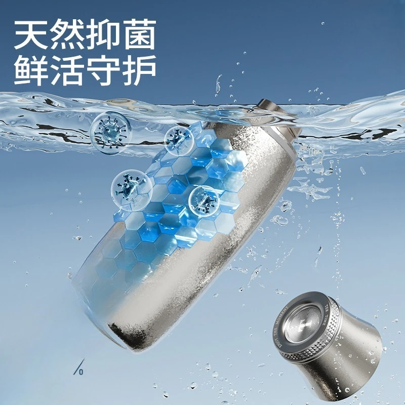 Titanium cup, pure titanium thermal insulation tea cup, small travel portable double-layer thermal insulation for men and women