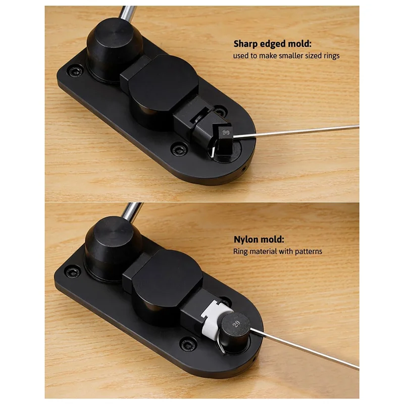 

【Hot Cake】Ring Bender, Ring Bending Tool For Spoon Ring Making, With Nylon Dies For Metal Pattern. Diameter 12-22Mm Ring Bender