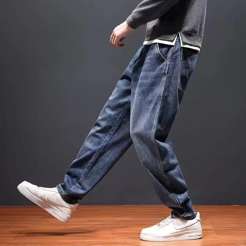 

Straight Jeans for Men 2025 Loose Korean Autumn Clothing Goth Clothes Y2k 2000s Vintage Washed Man Cowboy Pants Trousers Baggy