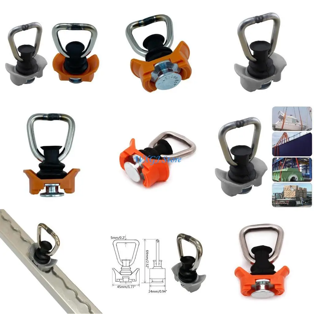 

37JE Single Fitting L Track 1322LB Capacity with StainlessSteel Round Rings Aluminum KeeperCargoControl for Airline