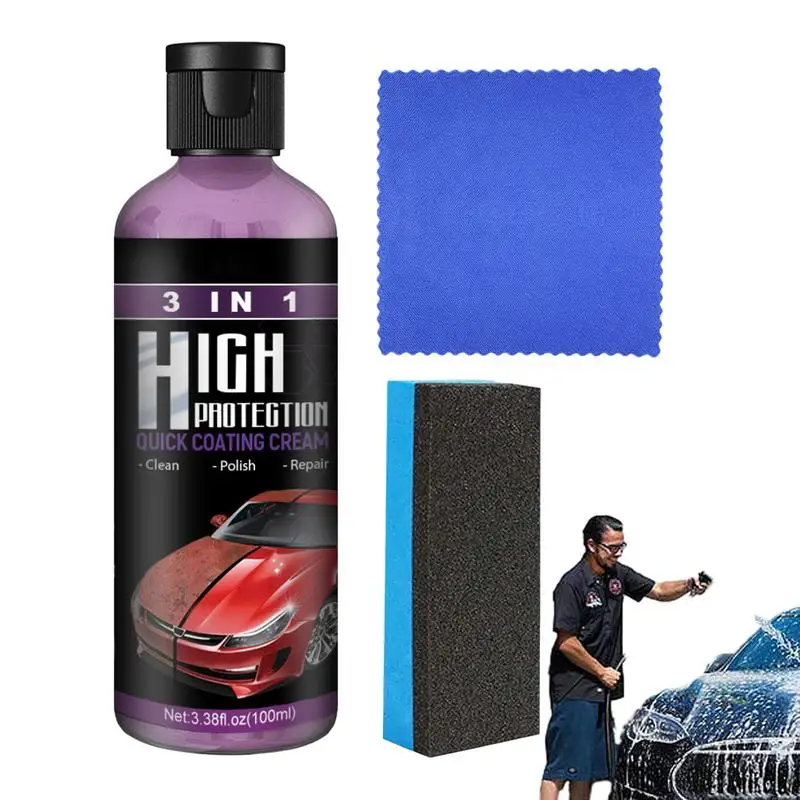 

100ml Car Ceramic Nano Coating Agent Multipurpose Auto Cleaning Liquid Durable Polishing Paste With Sponge For Cars Maintenance