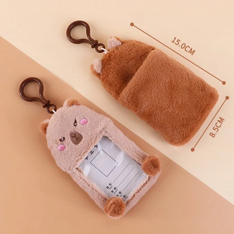 Cartoon Vegetable Photocard Holder Rabbit Capybara Bus Card Holder Kpop Idol Plush Kpop Photocard Holder