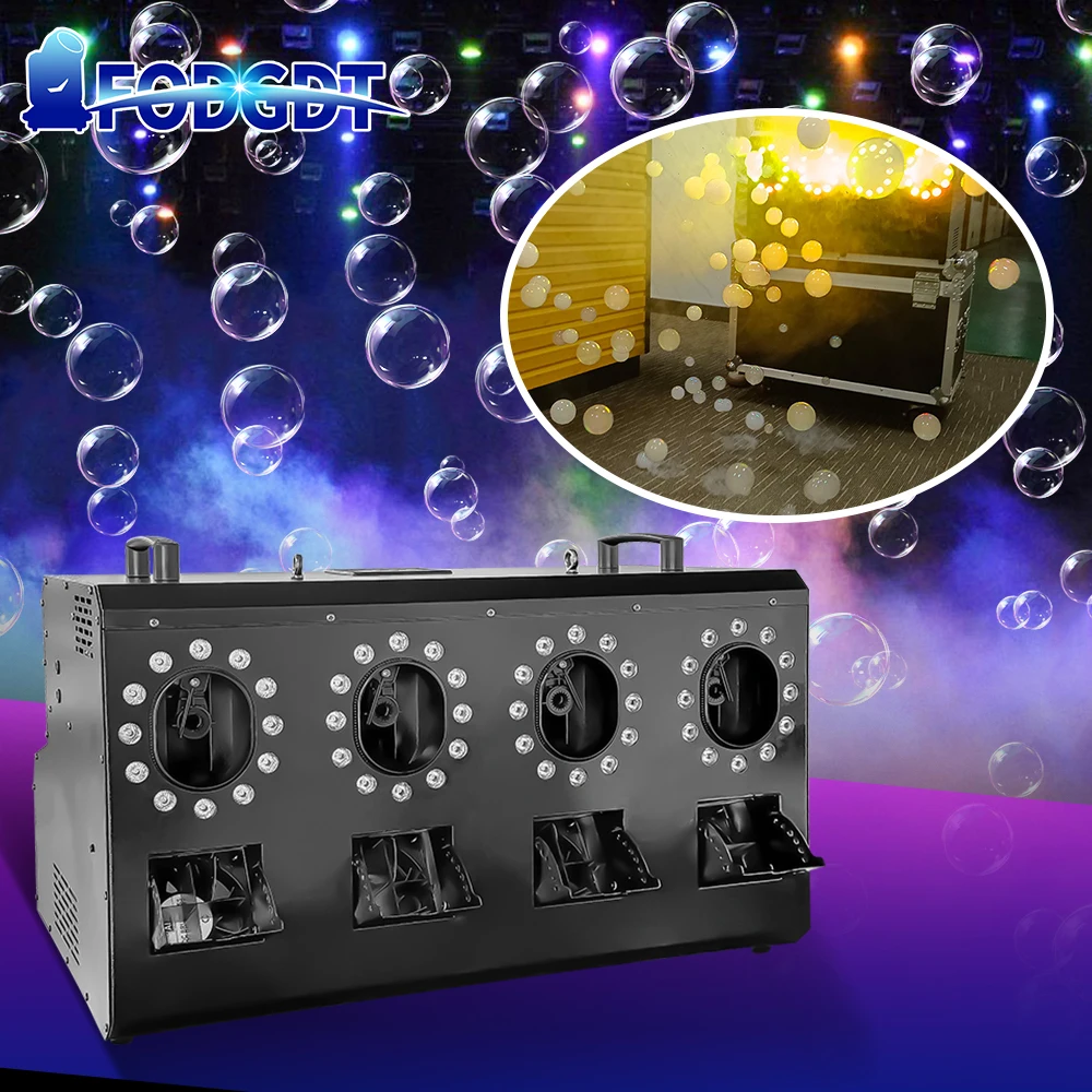 

4 Holes 3000W Bubbles Machine Smoke Fog Machine Bubble DMX512 Control Stage Special Equipement for Wedding Events Party DJ Disco