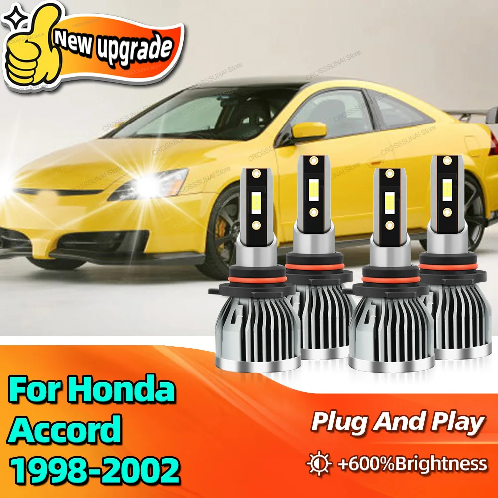 

2/4 шт. светодиодные фары 28000LM, автомобильные лампы Canbus HB3 HB4 для Honda Accord 1998 1999 2000 2001 2002 6000K, лампы Canbus