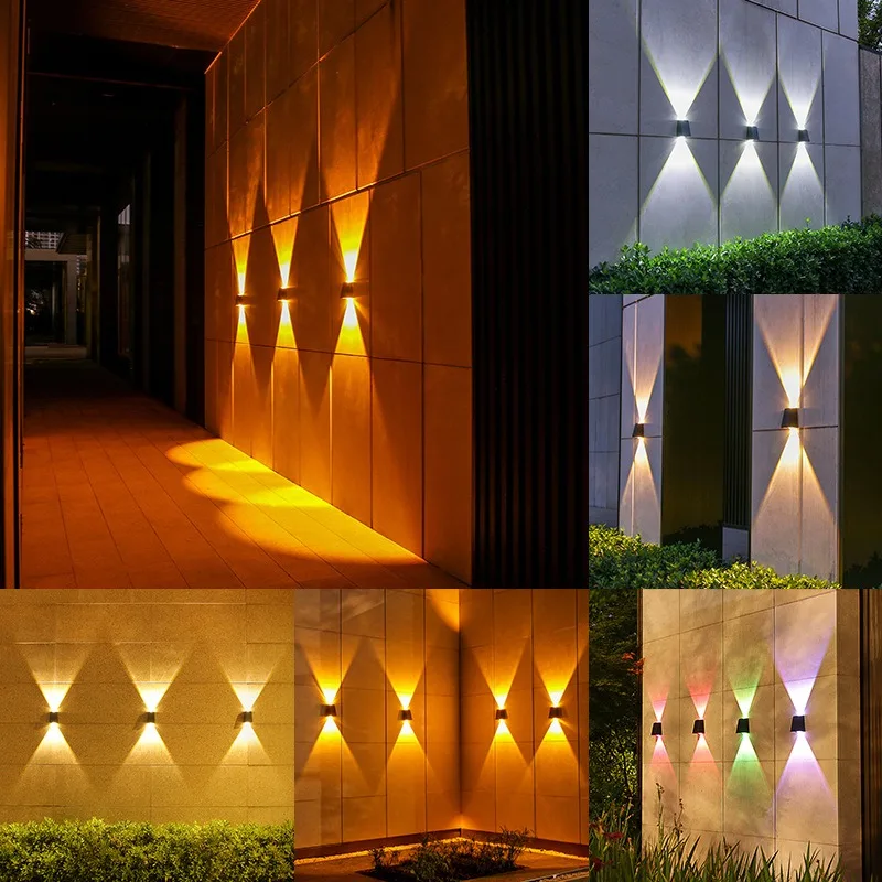 Lâmpada de parede solar impermeável, luz LED ao ar livre, decoração do jardim, iluminação para pátio, iluminação da varanda, 1 Pc, 2 Pcs, 3 Pcs, 4