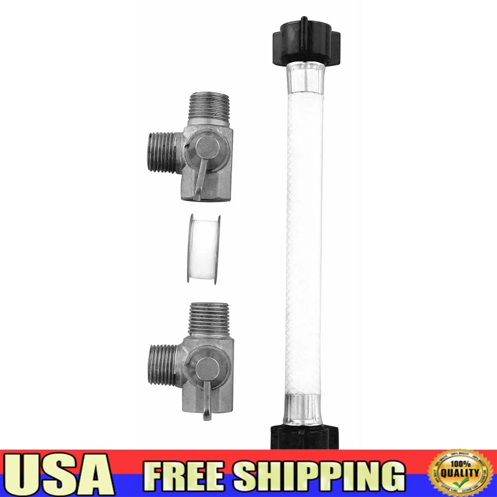 

RV Water Heater By-Pass Kit Manual Adjustable Two Valve System Saves Antifreeze Compatible with Gas Fuel Easy Installation