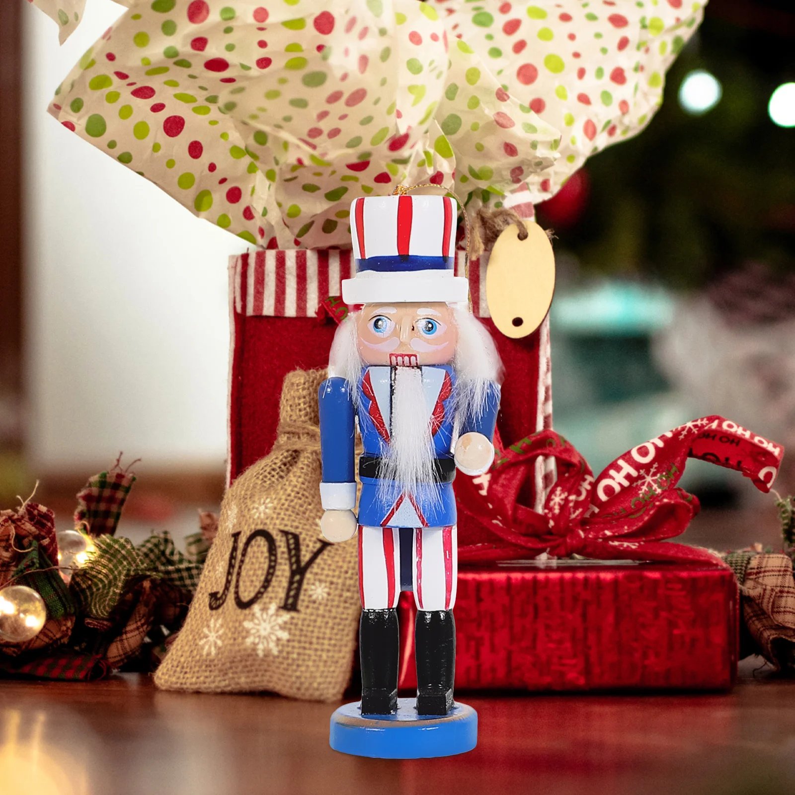 

6Pcs Nutcracker Wood Christmas Ornament Xmas Wooden Nutcracker Puppets Lightweight Decorative Holiday Home Office