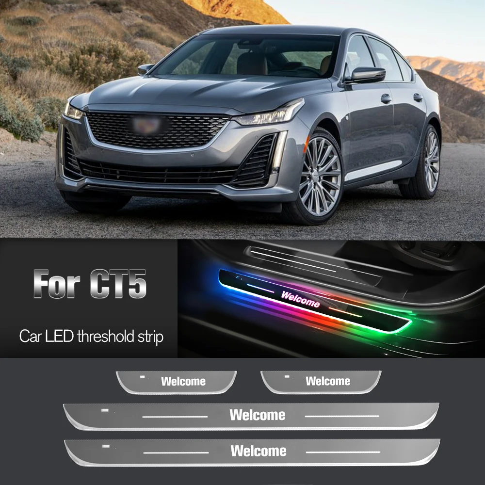 

Car Door Sill Light For Cadillac CT5 2020-2023 2021 2022 Customized Logo LED Welcome Threshold Pedal Lamp Accessories