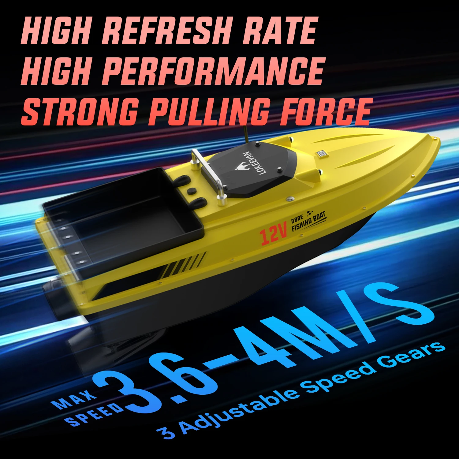 Nuova Barca Radiocomandata GPS D80E 2026, Tipo Veloce, 46800 mAh, Sistema di Posizionamento Dual GPS+Beidou, Sensore Sonar per Visualizzazione Profondità e Temperatura dell'Acqua