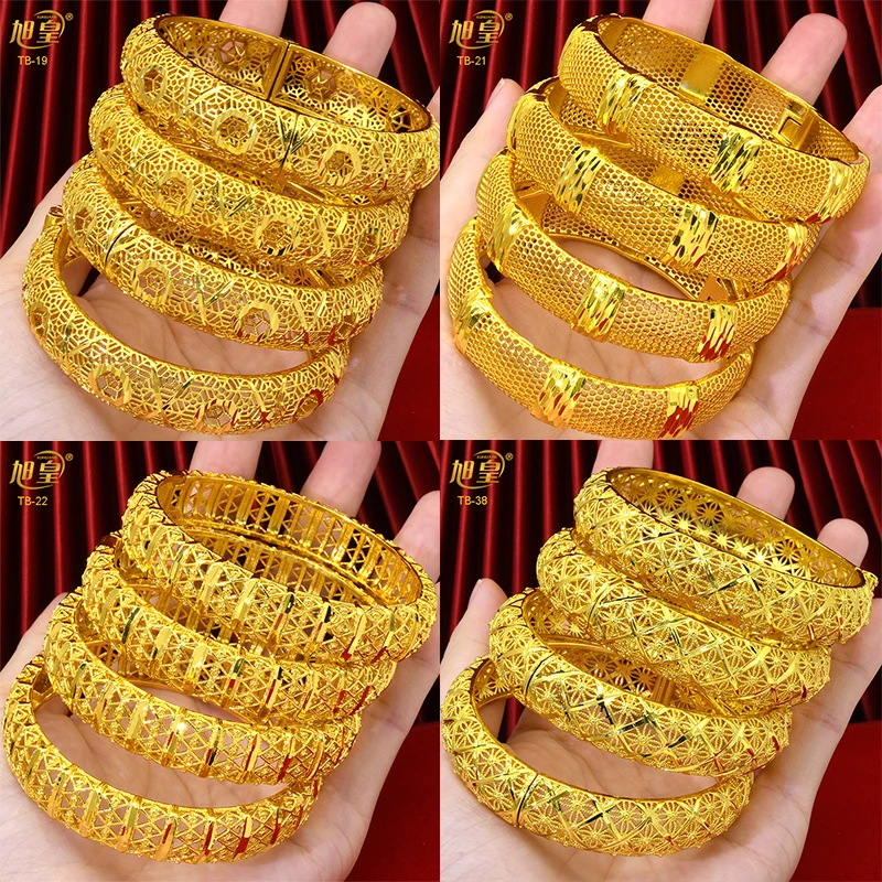 

Xuhuang Dubai Luxury Gold Color Bracelets Bride Wedding For Women African Ethiopian Middle Eastern Hand Jewelry Gifts Wholesale