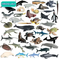 Realistic Sea Life Simulation Animal Model Shark Whale Turtle Crab Dolphin Action Figurine Figures Educational Toys for children