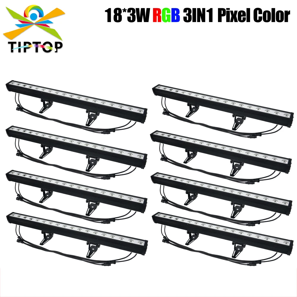 

Factory Supply 8 Pack 18x3W 3IN1 Outdoor City Color Led Wall Washer Light DMX512 RGB Pixel Running Effect IP65 LED Flood Light