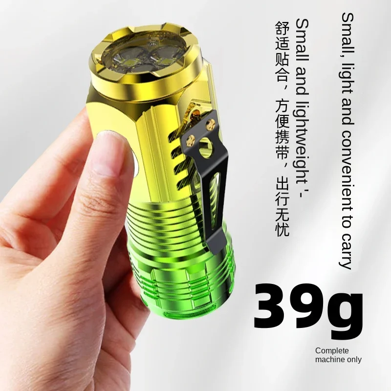 

LED Waterproof Flashlight Mini Super Portable Multi-functional Clip-on Super Magnetic Rechargeable Three-eyed Monster Outdoor