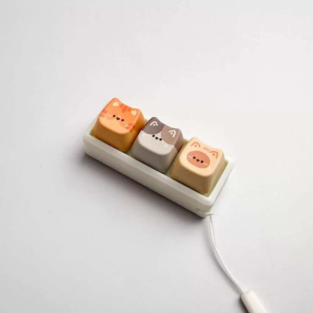 2/3/4/9 Keys Anti-stress Pendant Keyboard Mechanical Cat Fidget Keychain Fingertip Press Finger Button Stress Relief Clicker
