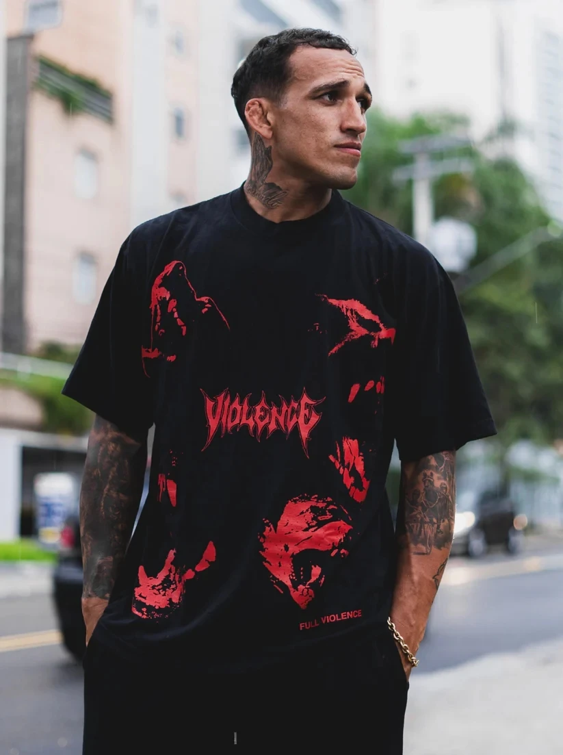 Y2K American Street Trend T Shirt Men Harajuku Dogs of Hell Style Short Sleeved Gothic Hip Hop Oversized Fashion Top