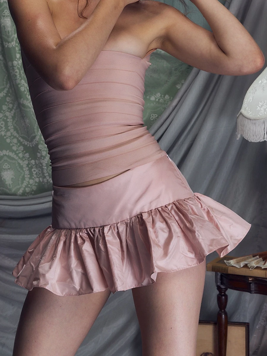 

Retro Pleated Mini Skirt Women Summer Coquette Aesthetic Y2K Outfits Hot Girl Short Skirt Female Korean Balletcore Skirt
