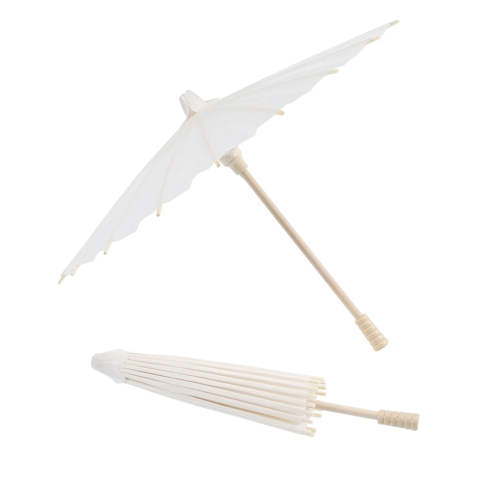 

2 Pcs White Oiled Paper Umbrellas for DIY Retro Decor Handicraft Parasols Blank 30cm Diameter Valentine Photography Props