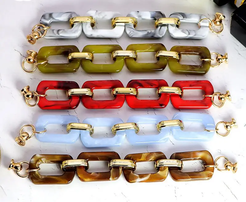 50pcs/lot Acrylic buckle beads 20*30mm Dark DIY Handbag Key Strap Glasses Chains Opening Loops Accessories Acrylic Chain N013 03