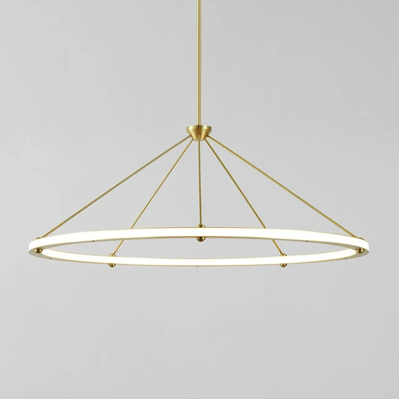 Nordic Creative Living Room Circular Pendant Light Golden Simple Club Lobby Villa Bedroom Creative Design Pendant Light YX123TB