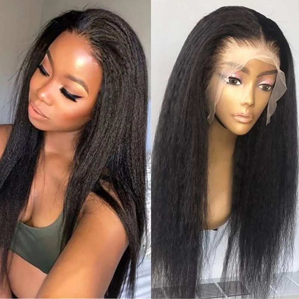 

Kinky Straight Human Hair Wig 13x4 Lace Frontal Human Hair Wigs For Women Brazilian Human Hair Lace Front Wig Pre Plucked Remy