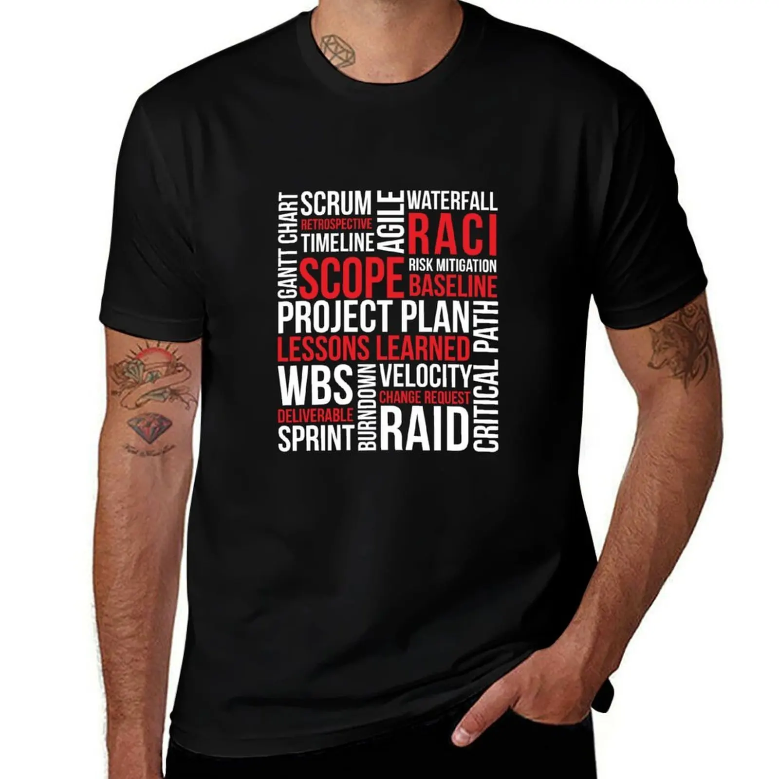 

Project Management T-Shirt man t shirts high quality luxury brand t shirt man plain T-Shirt