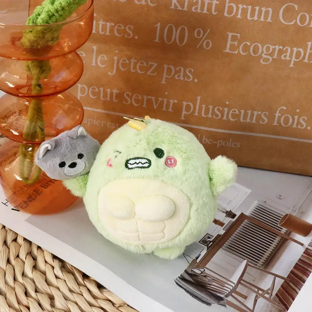 

Green Dinosaur Dinosaur Carrying Wolf Plush Keychain Wolf Kawaii Green Dinosaur Doll Pendant Funny Creative