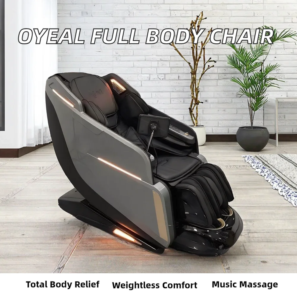 OYEAL Home & Salon Use Automatic Full Body Vibration Music Massage Chair with Gravity Slide Track Featuring PU Leather Cushion
