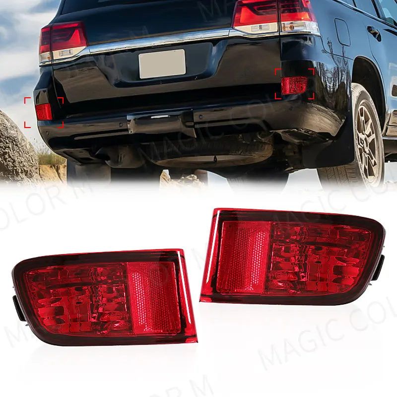

Rear Bumper Reflector Light For Toyota Land Cruiser Prado 120 Series 2002-2009 Tail Stop Brake Lamp Without Bulb Turn Signal 12V