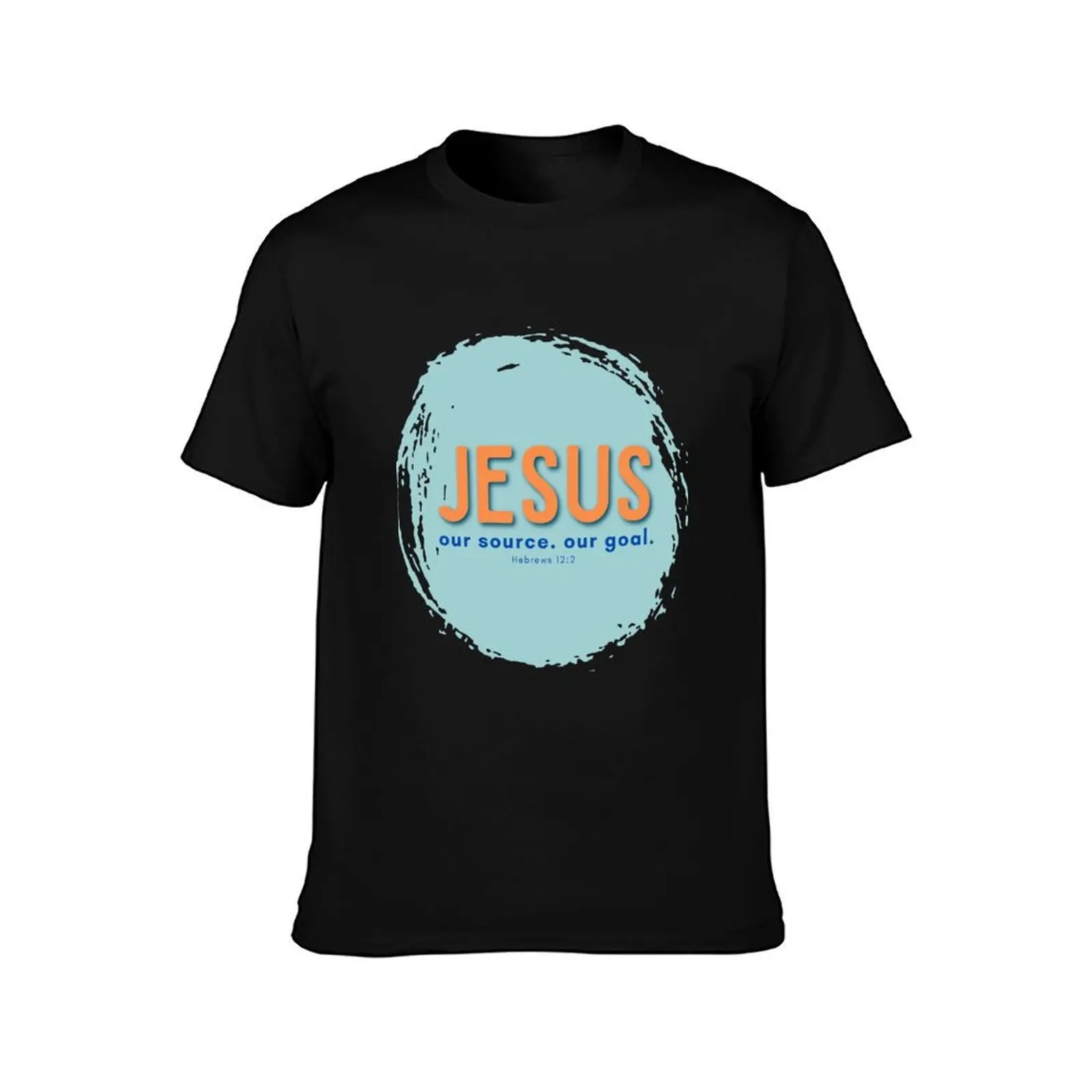 Jesus: our source, our goal. T-Shirt, Summer Casual Cotton Tee, Oversized Streetwear Tops, Vintage Graphic Print, 100% Cotton
