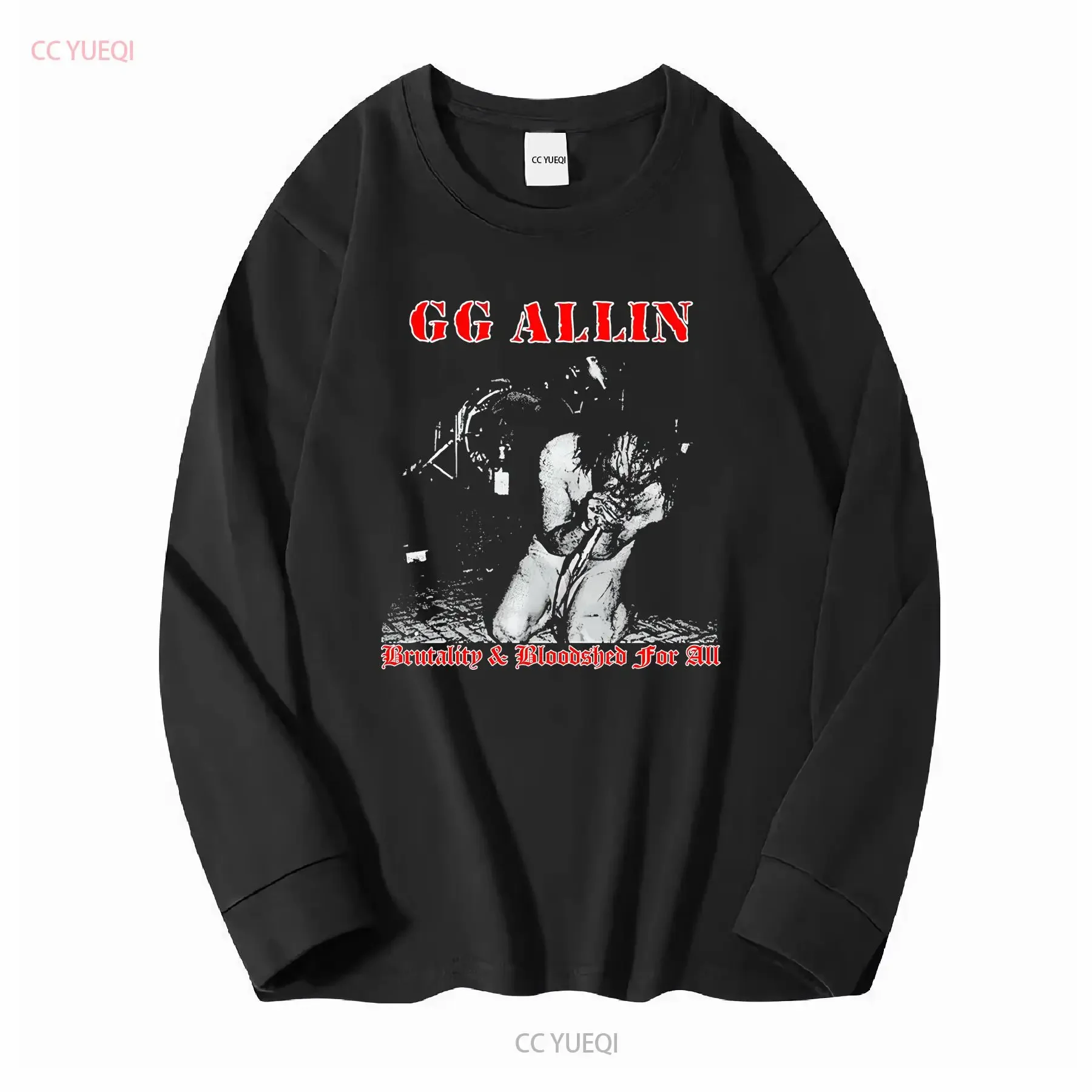 GG Allin Brutality and Bloodshed for All T Shirt Vintage Punk Rock Reagan Youth vintage Washed Versatile fashion