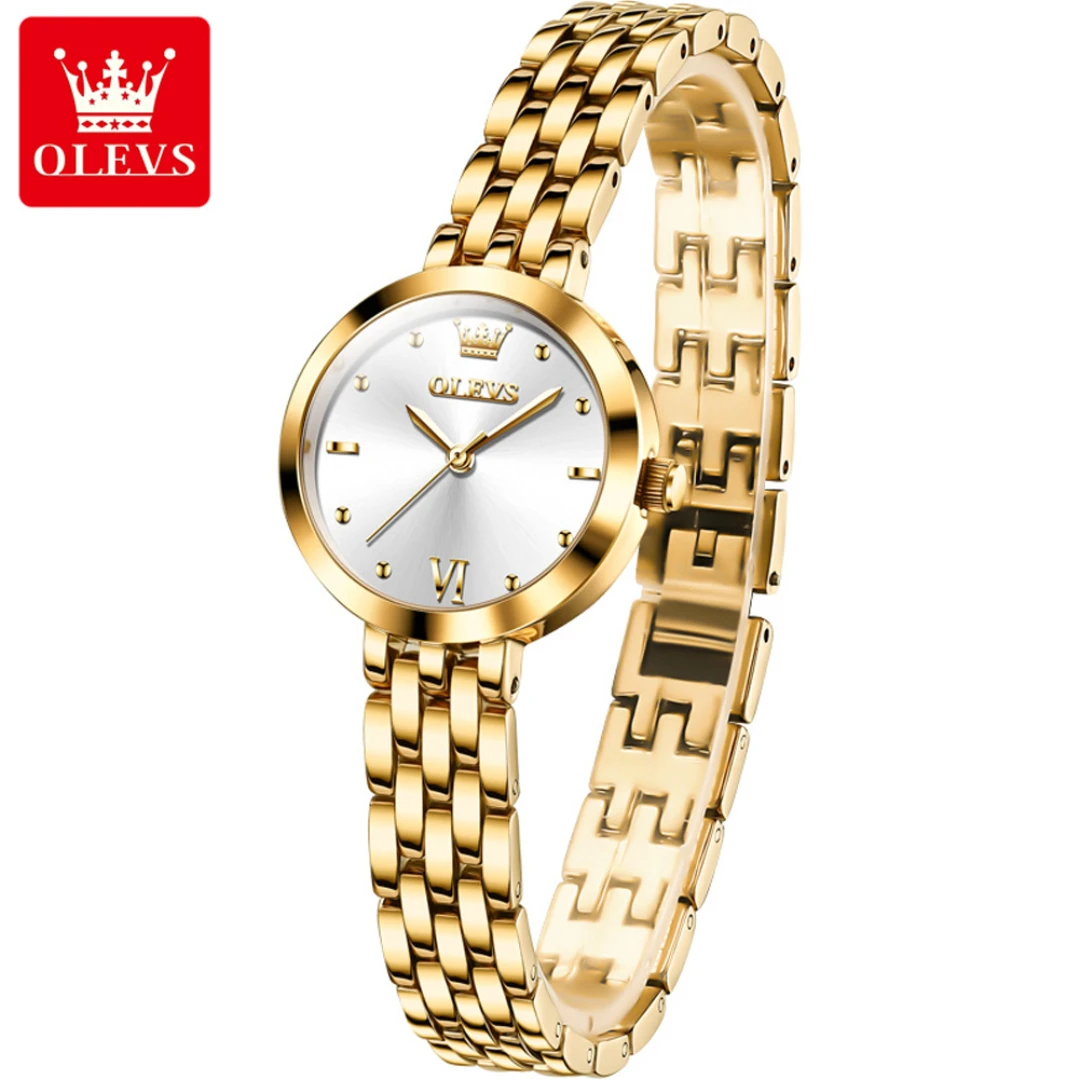 

OLEVS 9992 Fashion Quartz Watch Round-dial Stainless Steel Watchband