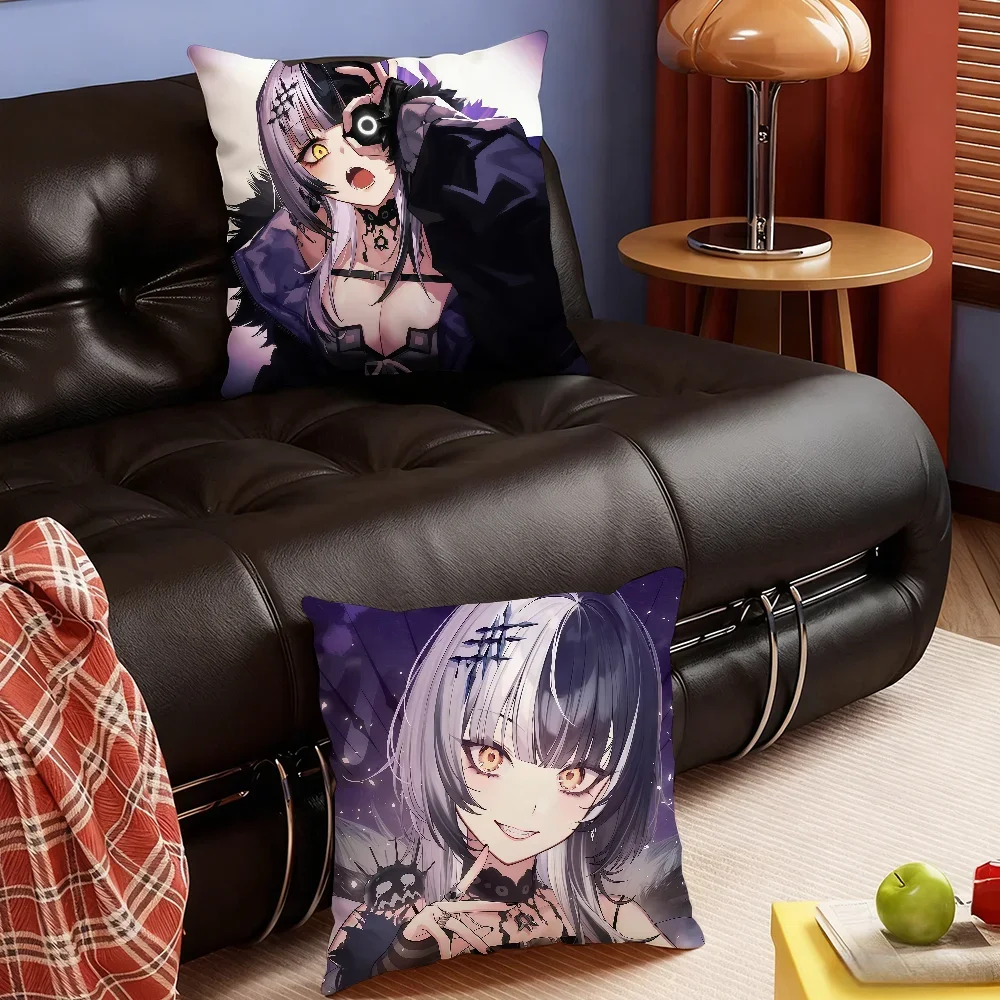 VTuber S-Shiori Novella cushion cover Soft Smooth Pillow Case Hidden Zipper Washable Decorative Couch Office Gift