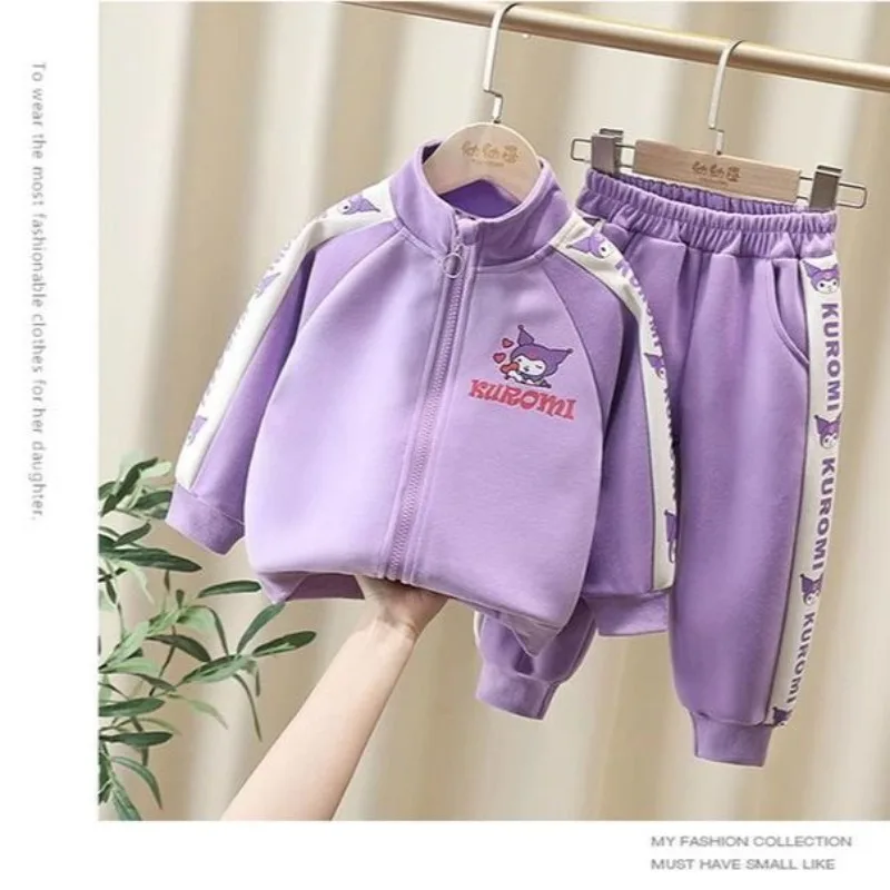 

Kawaii Kuromi Sanrio Students Cute Cartoon Long Sleeve Sportswear Comfy Warm Pants Children Jacket Hoodie Gift for Kids