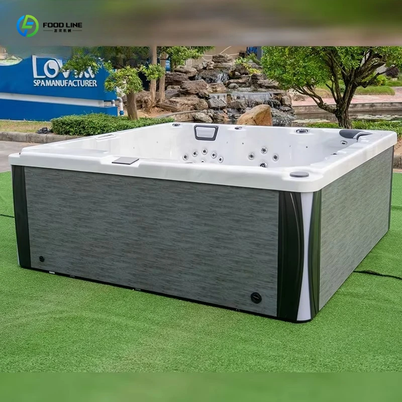 Heated Acrylic Outdoor Massage Pool, 130 Bubble Jets Portable Inflatable Spa, Hot Tub for Backyard & RV Camping