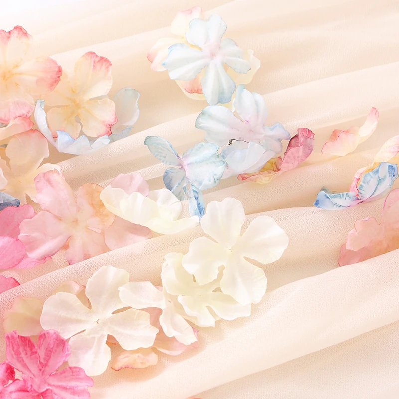 50/10 Stück künstliche Hortensienblütenköpfe für die Dekoration von Wohnräumen, Partys, Gärten, Hochzeiten, Bastelarbeiten und zur Herstellung von Blumenkränzen. – Detail 2