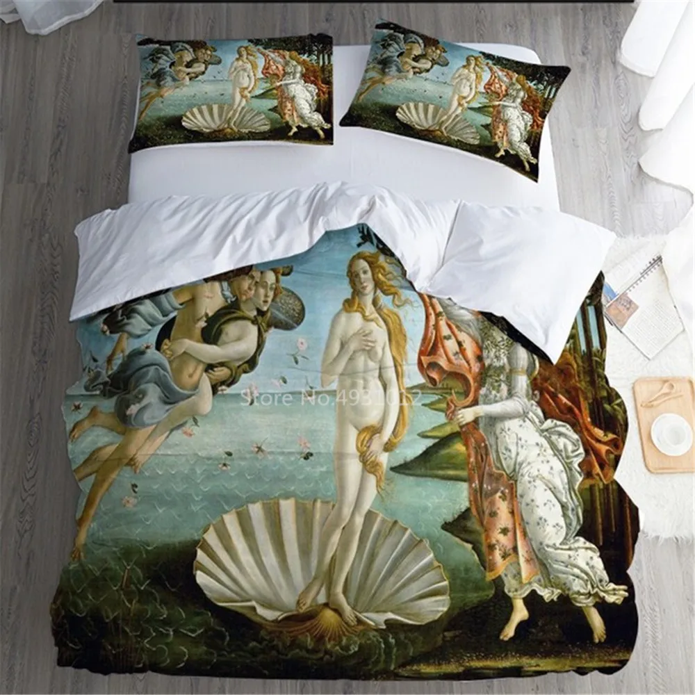 Home Textiles 3D Oil Printing Duvet Cover Set with Pillow Cases Luxury Bedding Sets Full Size 3 pcs Soft Comfortable Bed Covers