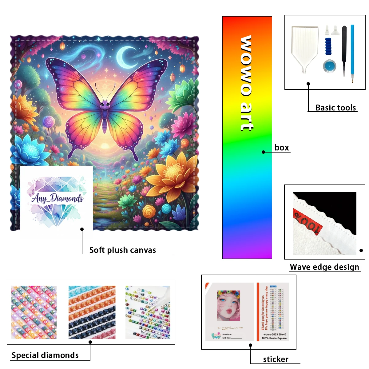 

【ANY_ Diamond Art】 Dreamy butterfly Crystal AB Rhinestone FD Rhinestone Perfect Resin Diamond