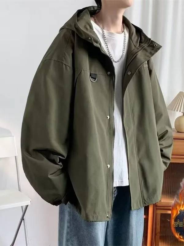 

Мужская бархатная куртка Fat Men's 300 Pou eep, зимняя свободная модная молодежная бархатная мужская куртка с хлопковой подкладкой Thi Particle