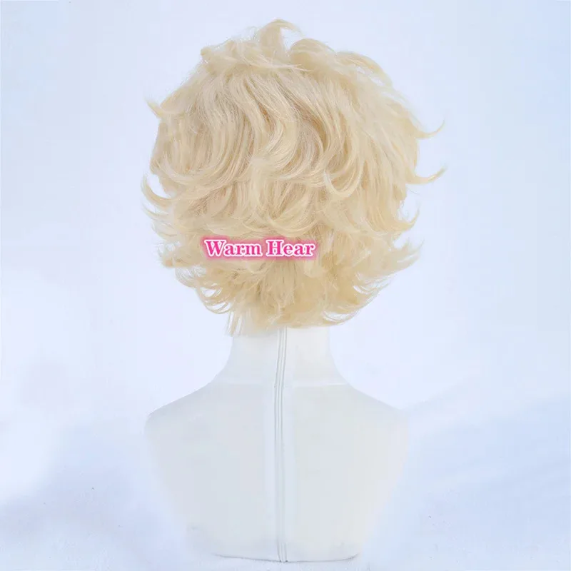 zizi 2025 Sugar Rune Vanila Vanilla Synthetic Light Golden Short Curly Cosplay Anime Wig Heat Resistant Hair Wigs +