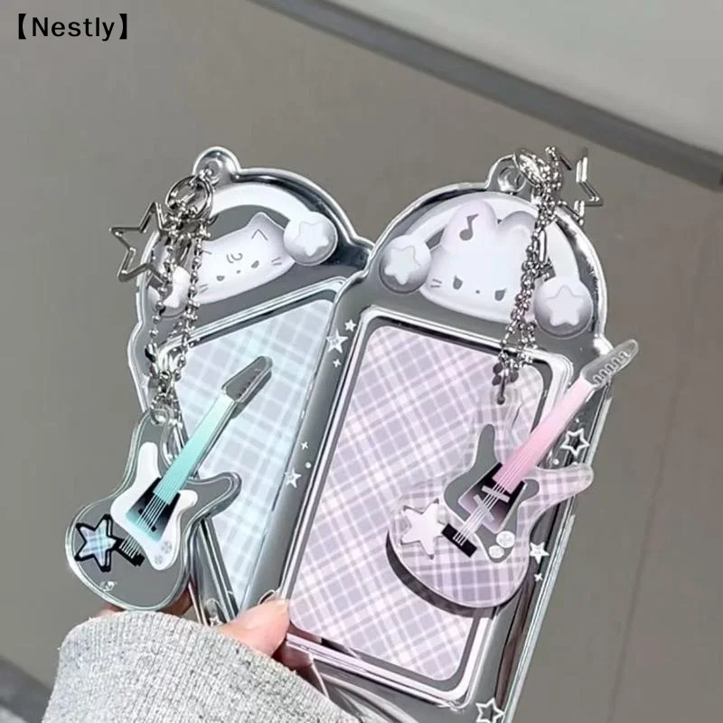 Kawaii 3 Inch Photocard Holder Bag Pendant Photo Frame Picture Display Stand Card Holder Student Keychain For Bag〔Nest〕