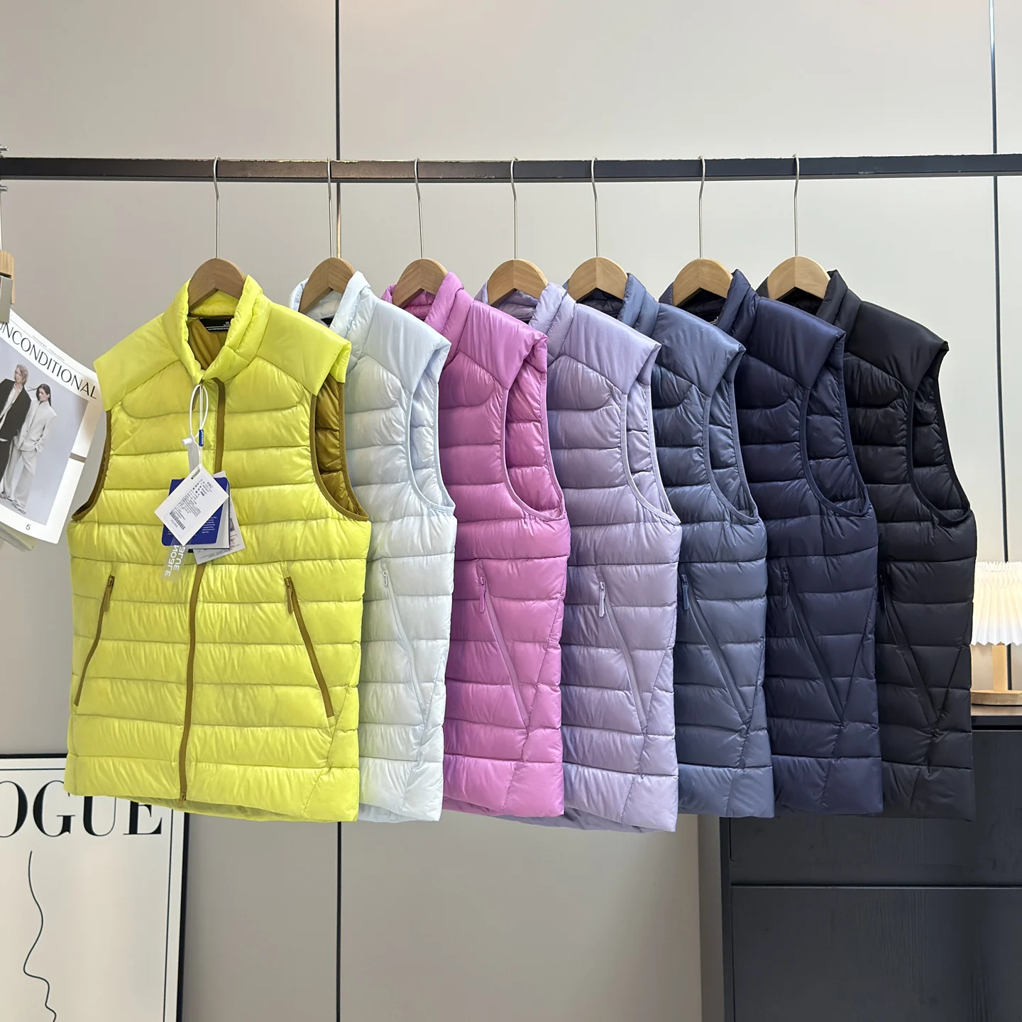 دافئ خفيف الوزن عالي الكثافة 90 الأبيض Du أسفل سترة زوجين Sle طوق الوقوف الطبقات ارتداء سترة مبطنة تخفيف Sle #2