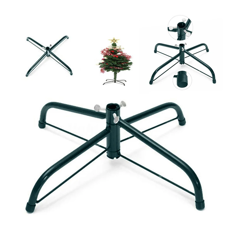 Tree Christmas Stand Artificial Base Holder Metal Rotating Iron Bracket Stands Trees Live Holders Cast Rack Umbrella Duty